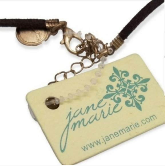 JANE MARIE NWT WIRE WRAPPED GEMSTONE PENDANT & LEATHER CORD NECKLACE - Picture 5 of 5
